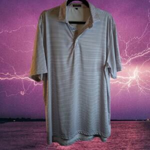 Southern Seam XLG short sleeve polyester blend stretch purple & whiter mens polo